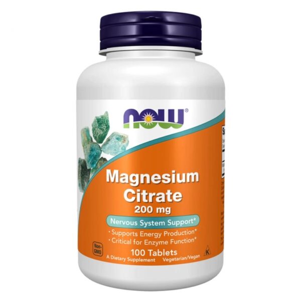 NOW Foods Magnesium Citrate 200 mg, 100 таблеток