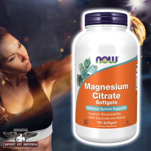 Now Foods, Magnesium Citrate, 180 мягких капсул